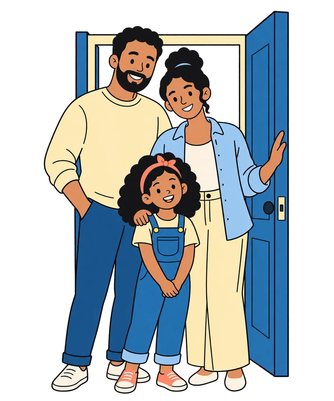 Family together in a safe, welcoming home