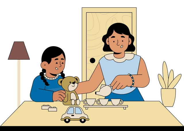 Mother and child at home